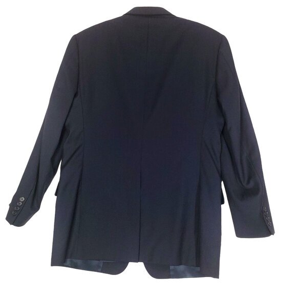 HICKEY FREEMAN Mens Sport Coat SZ 40R 100% Wool 2 Button Black Stripe Lined Vent - Picture 2 of 13